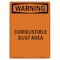 Signmission Safety Sign, OSHA WARNING, 14" Height, Combustible Dust Area, Portrait OS-WS-D-1014-V-13623 - alternate 1